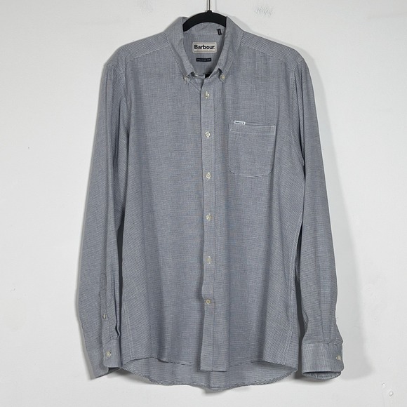 Barbour Other - Barbour Linen Lyocell Blend Tailord Fit Shirt Mens Sz M Check Long Sleeve